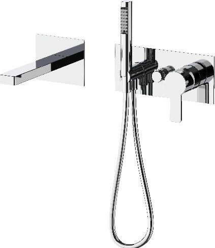 Chrome wall-mounted bath mixer set — Bath fitting — Imperial Design Concepts, Mohali