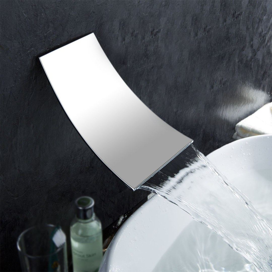 Chrome waterfall wall basin spout — Bath fitting — Imperial Design Concepts, Mohali