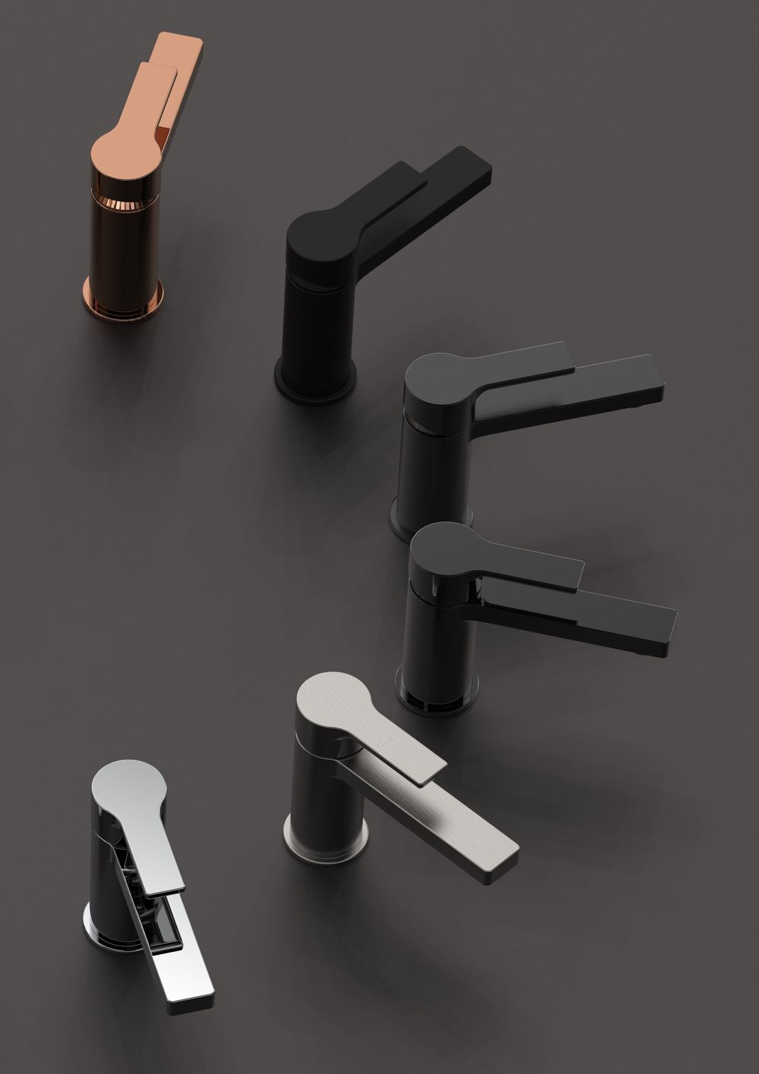 Matt black and rose gold mixers — Bath fitting — Imperial Design Concepts, Mohali