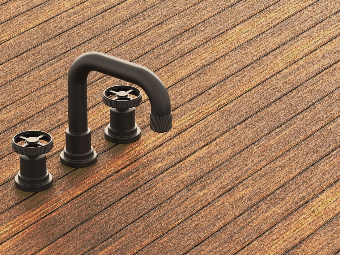 Matt black cross-handle basin set — Bath fitting — Imperial Design Concepts, Mohali