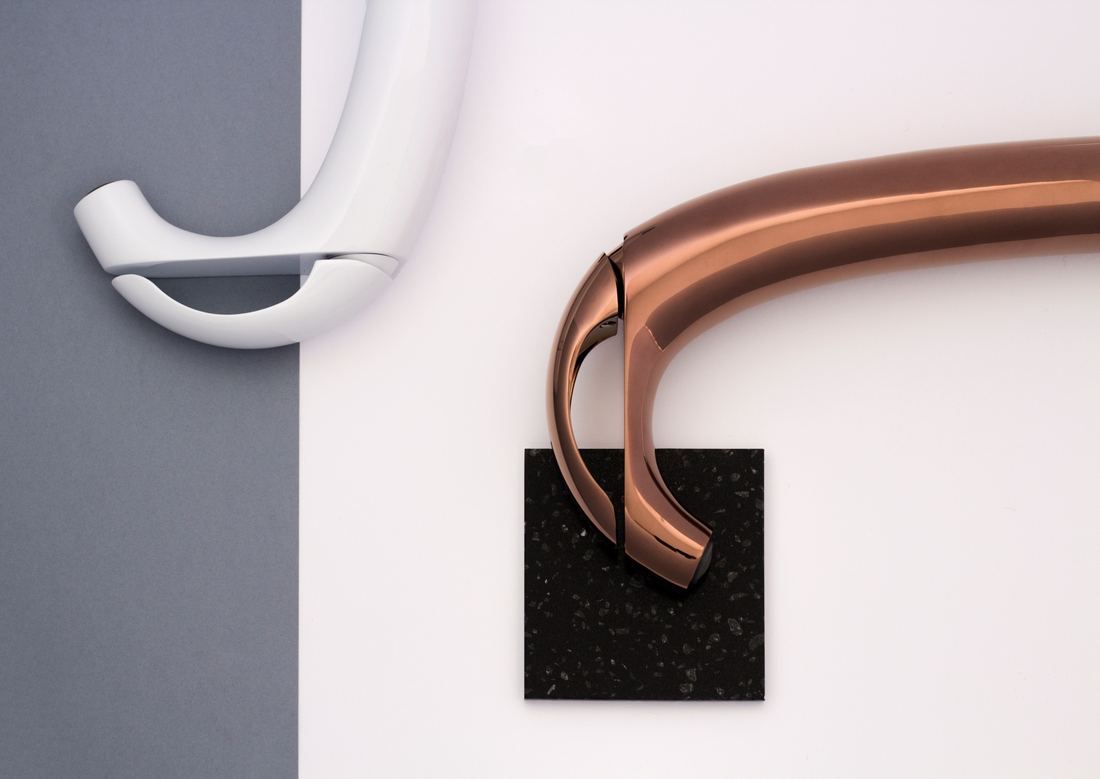 Matt white and rose gold spouts — Bath fitting — Imperial Design Concepts, Mohali