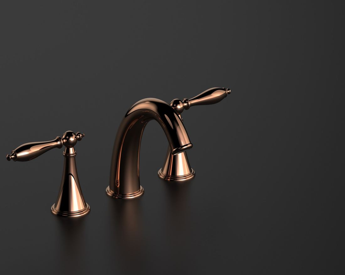 Rose gold three-hole basin mixer — Bath fitting — Imperial Design Concepts, Mohali