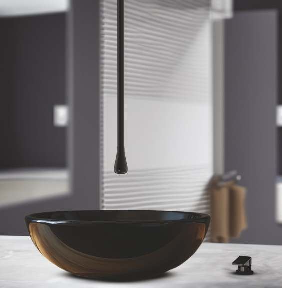 Black vessel basin, ceiling spout — Bath fitting — Imperial Design Concepts, Mohali