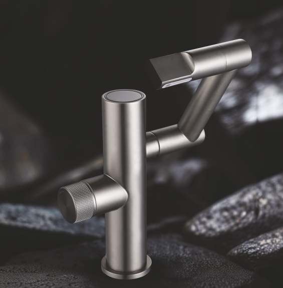 Brushed steel swivel basin mixer — Bath fitting — Imperial Design Concepts, Mohali