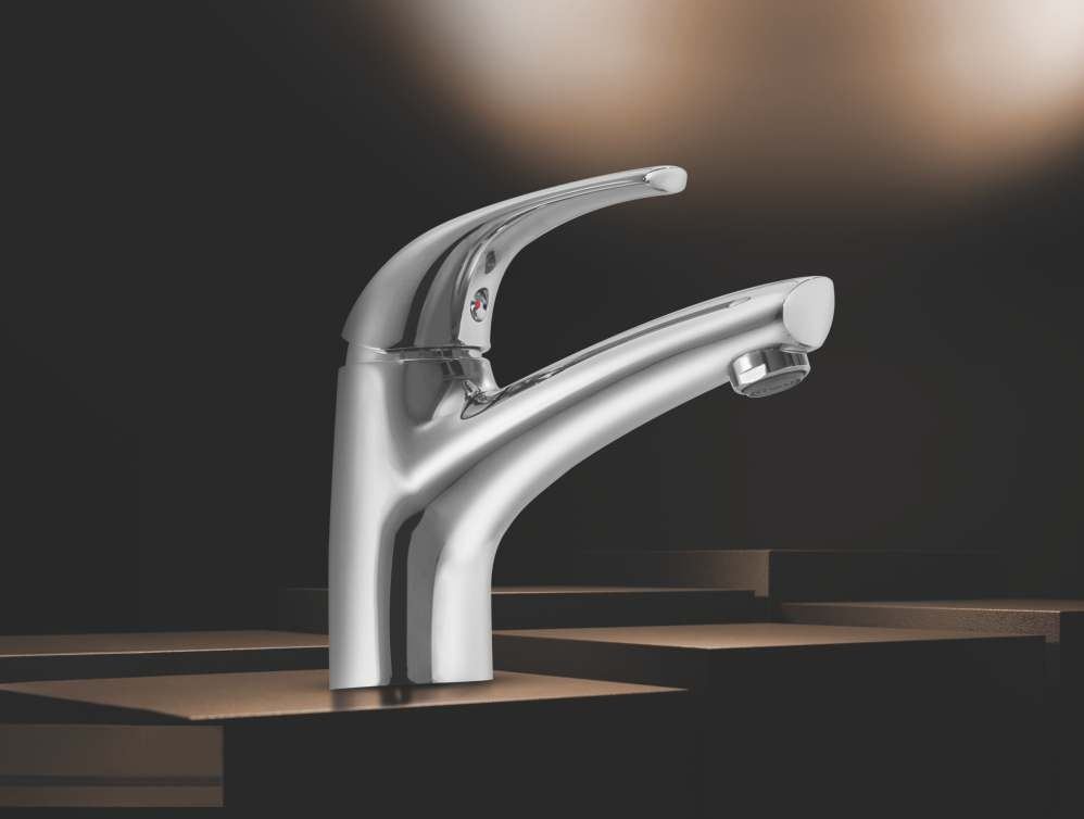Chrome curved basin mixer — Bath fitting — Imperial Design Concepts, Mohali