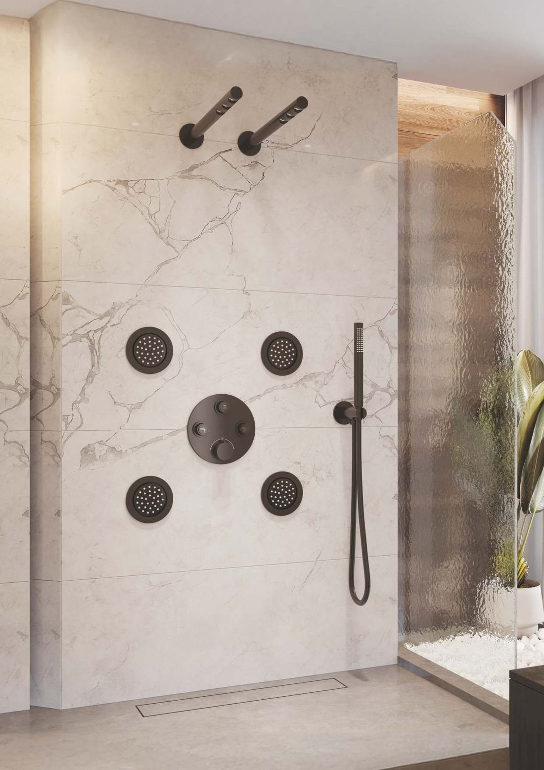Matt black concealed shower system — Bath fitting — Imperial Design Concepts, Mohali