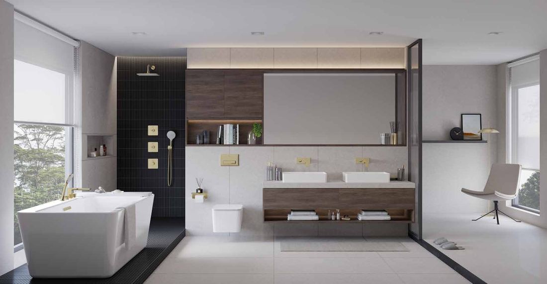 Bathroom with double vanity — Sanitaryware — Imperial Design Concepts, Mohali