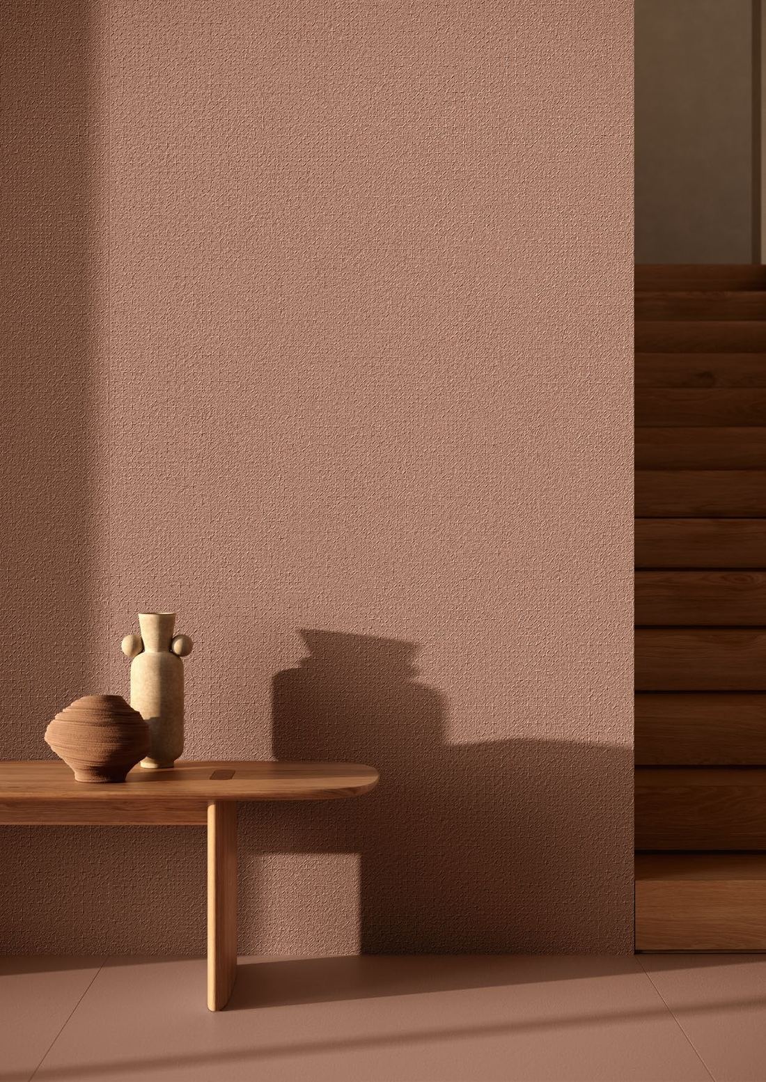 Blush toned wall console — 1200 × 2400 mm slab — Imperial Design Concepts, Mohali