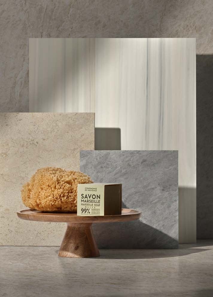 Pale stone slab display — 1200 × 2400 mm slab — Imperial Design Concepts, Mohali