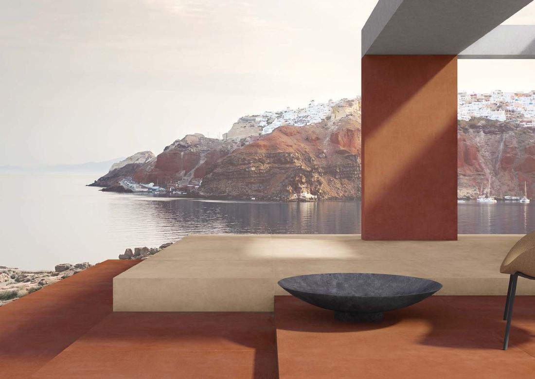 Terracotta terrace with sea view — 1200 × 2400 mm slab — Imperial Design Concepts, Mohali