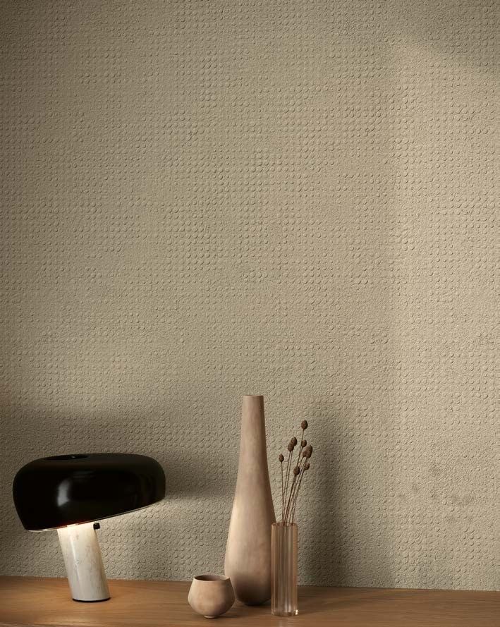 Textured beige wall vignette — 1200 × 2400 mm slab — Imperial Design Concepts, Mohali