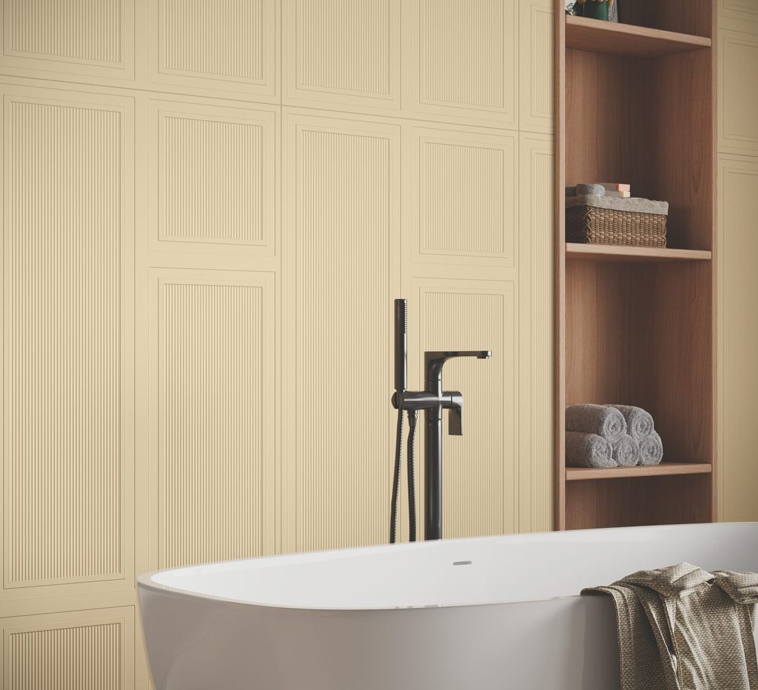 Citron Bathroom finished in 600x1200mm tiles — IDC Mohali