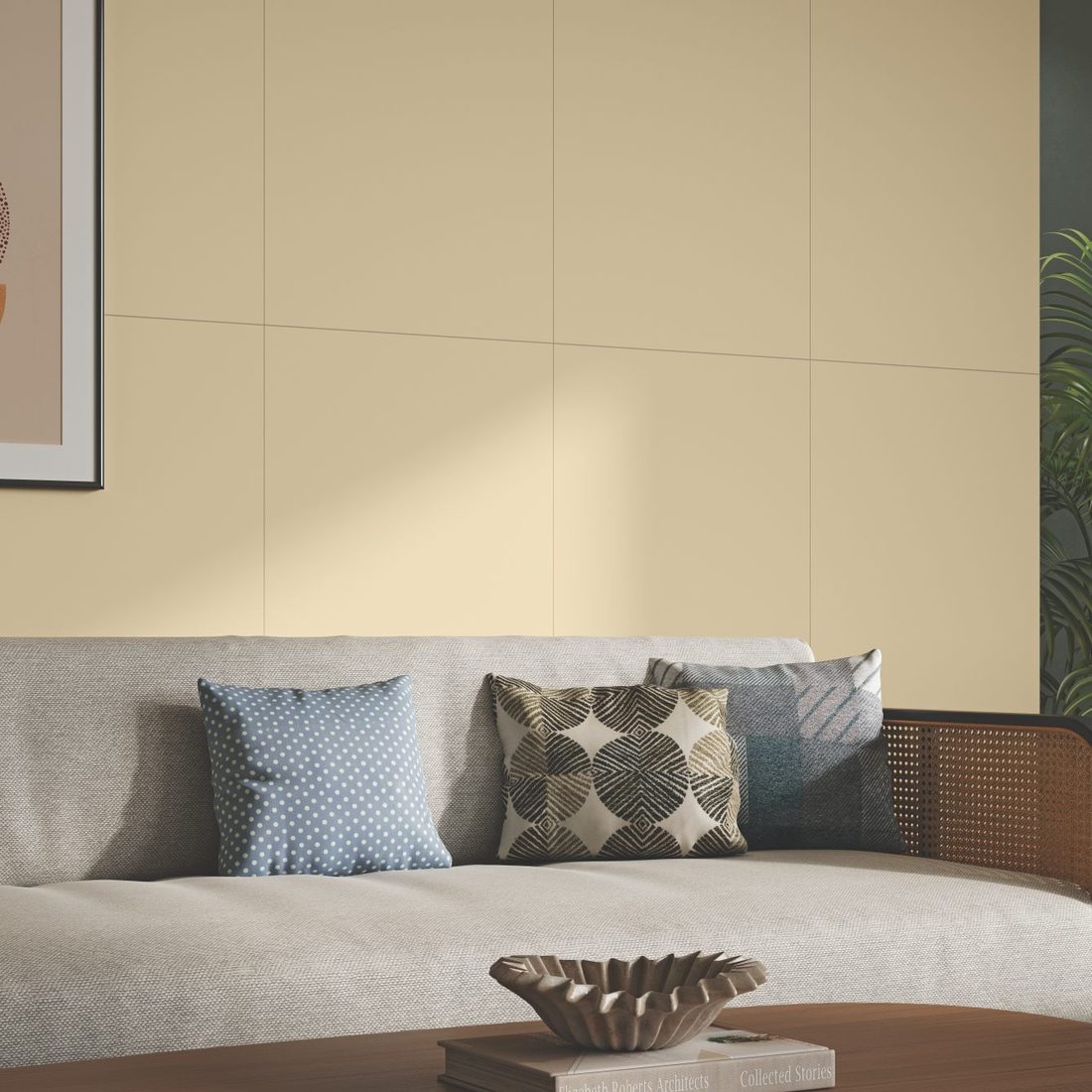 Citron Living Wall finished in 600x1200mm tiles — IDC Mohali