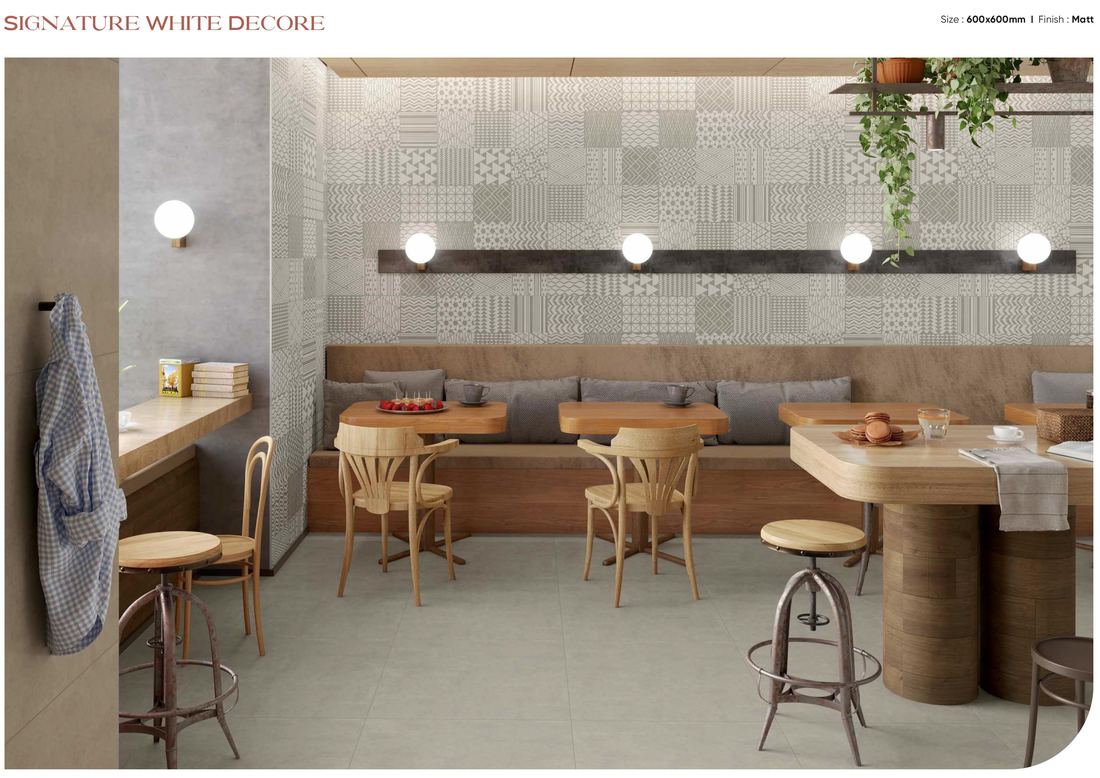 Beige decor wall tile — Patterned porcelain — Imperial Design Concepts, Mohali
