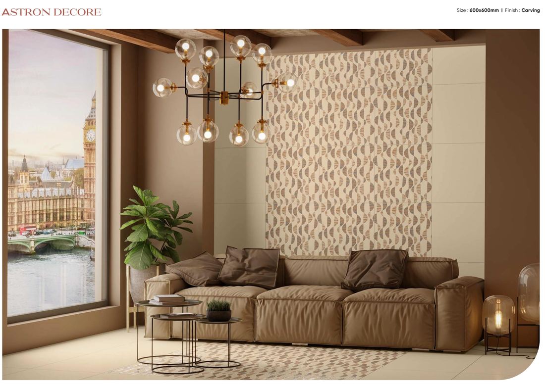Beige patterned feature wall — Patterned porcelain — Imperial Design Concepts, Mohali