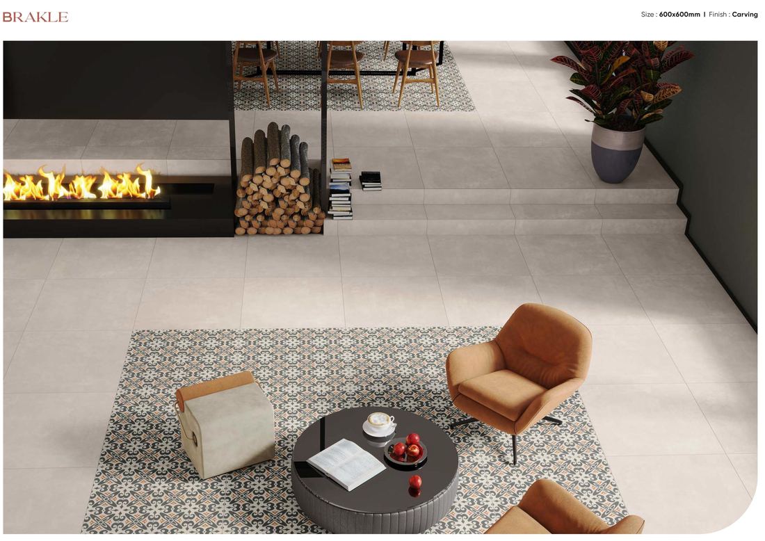 Grey patterned floor tile — Patterned porcelain — Imperial Design Concepts, Mohali