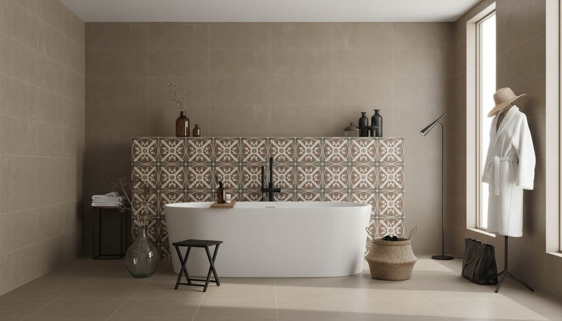 Patterned bathroom wall tile — 600 × 1200 mm — Imperial Design Concepts, Mohali