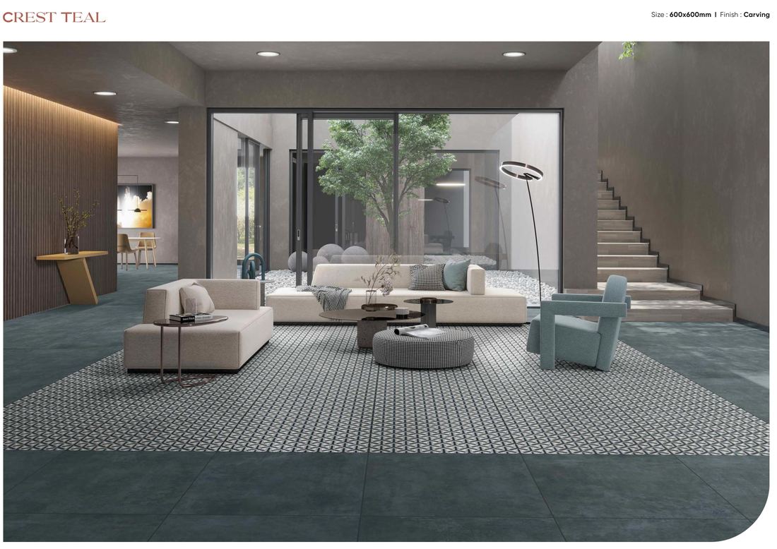 Soft grey patterned floor — Patterned porcelain — Imperial Design Concepts, Mohali