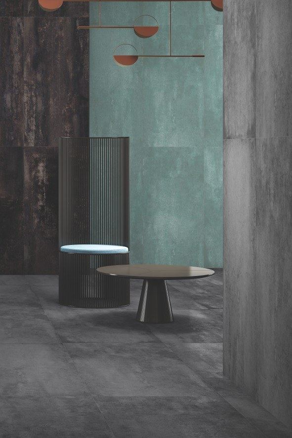 Teal oxide metallic wall panel — 600 × 1200 mm — Imperial Design Concepts, Mohali