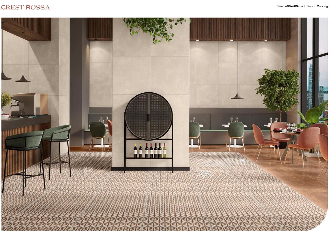 Terracotta patterned floor tile — Patterned porcelain — Imperial Design Concepts, Mohali