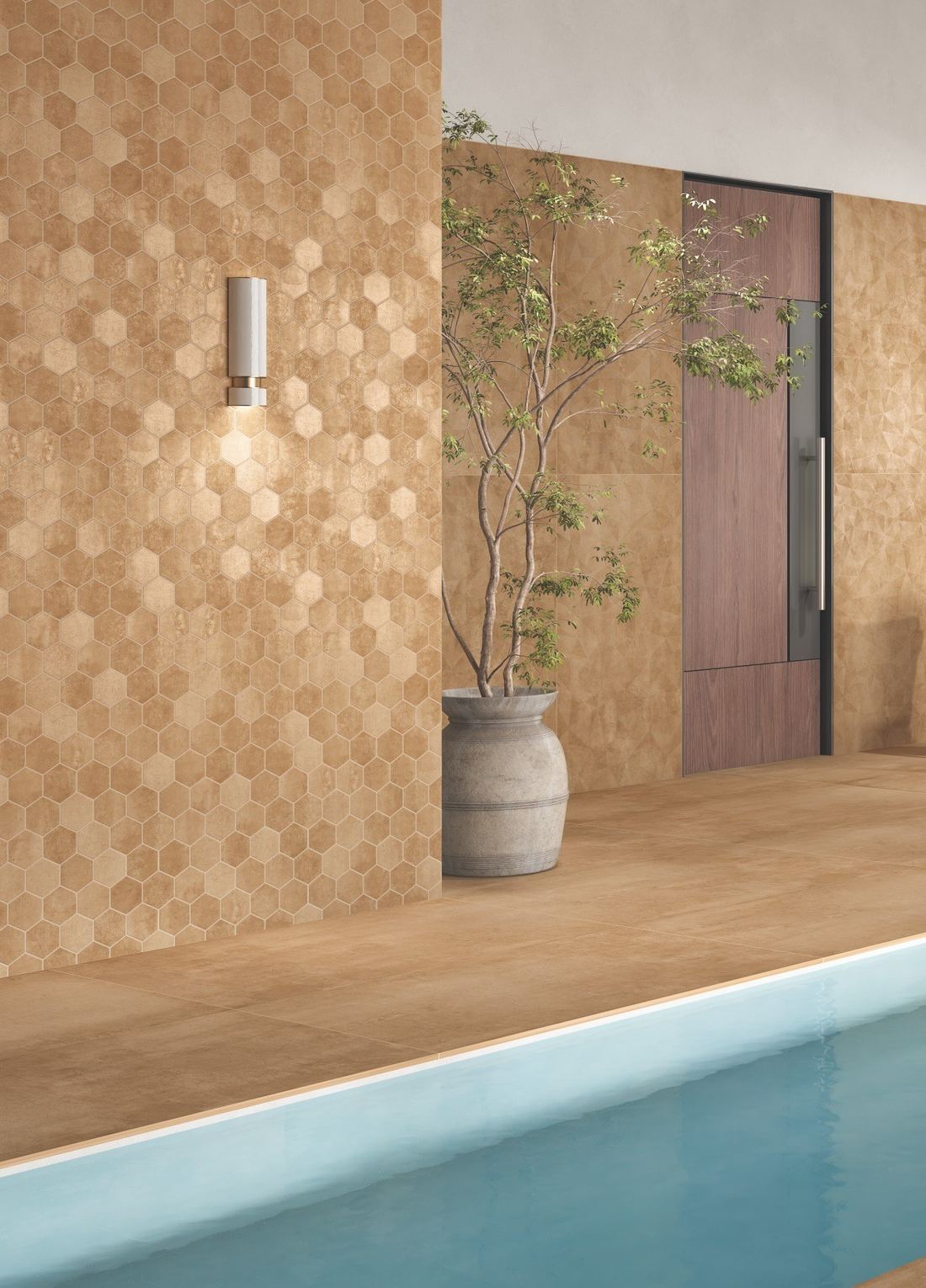 Warm ochre textured wall — 600 × 1200 mm — Imperial Design Concepts, Mohali