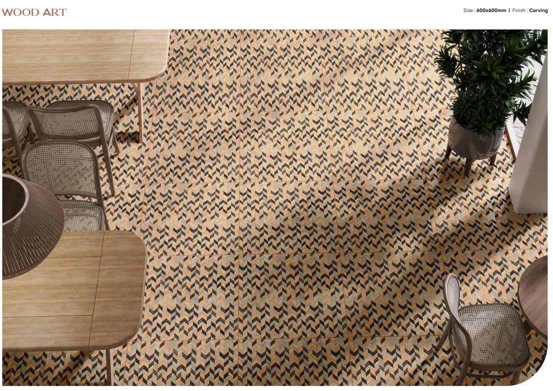 Woven-effect patterned floor tile — Patterned porcelain — Imperial Design Concepts, Mohali