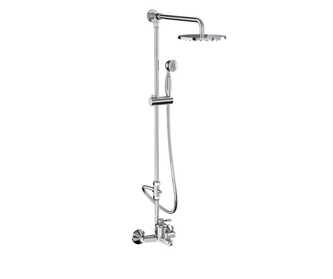 Chrome rain shower riser set — Wellness & shower systems — Imperial Design Concepts, Mohali