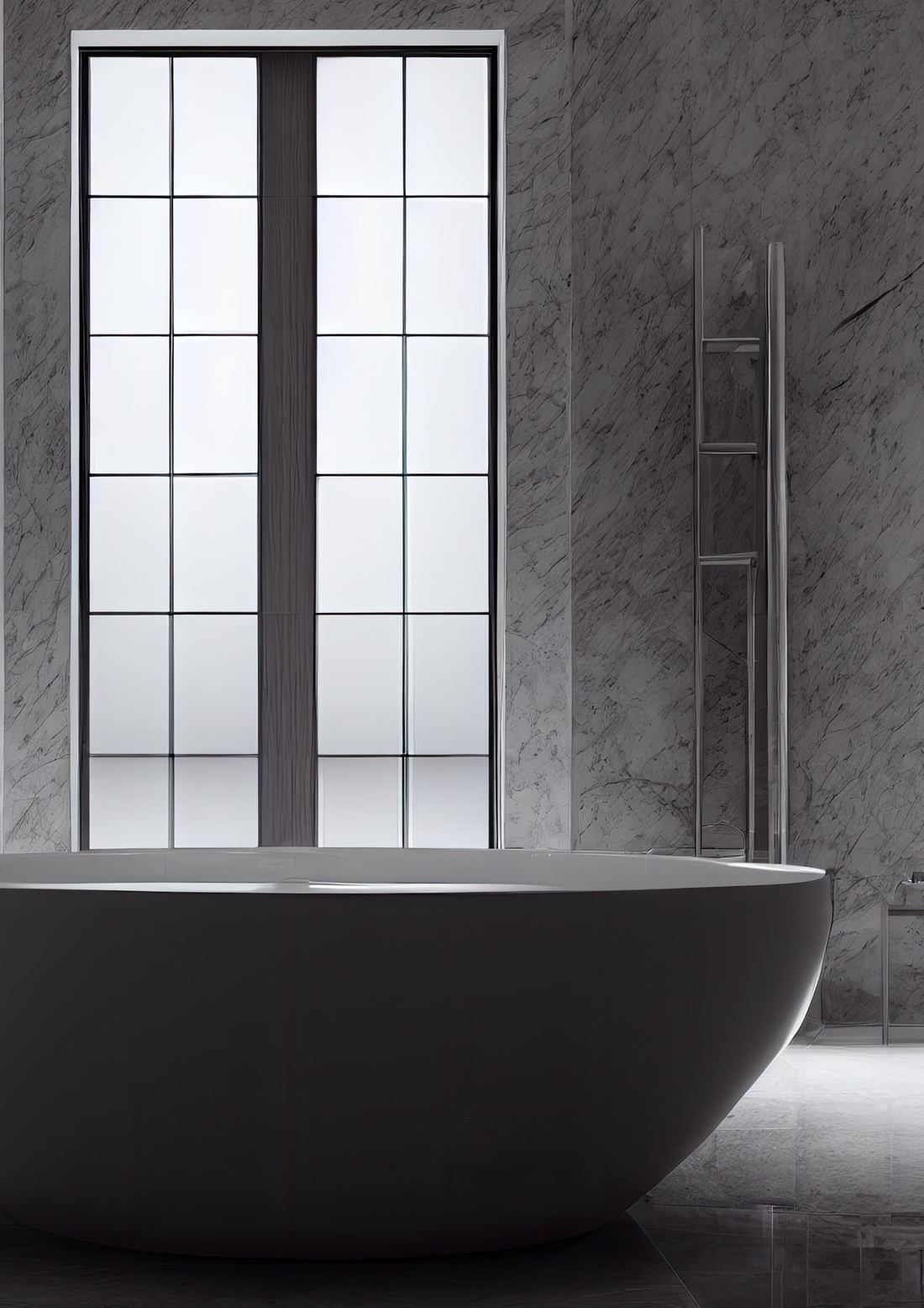 Freestanding bathtub in marble bathroom — Wellness & shower systems — Imperial Design Concepts, Mohali
